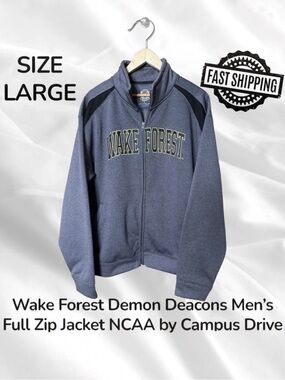 Wake Forest Demon Deacons Men’s Large Full Zip Jacket NCAA by Campus Drive